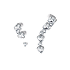 Millenia ear cuff, Asymmetrical, Set, White, Rhodium plated